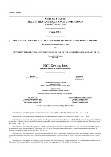 Thumbnail HCI Group
 10-K Annual Report 2015