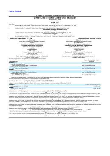 Miniature RELX 20-F Rapport annuel 