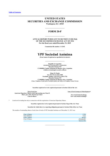 Thumbnail YPF S.A. 20-F Annual Report 