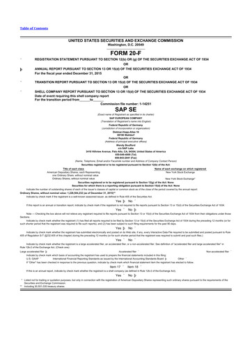 Thumbnail SAP 20-F Annual Report 