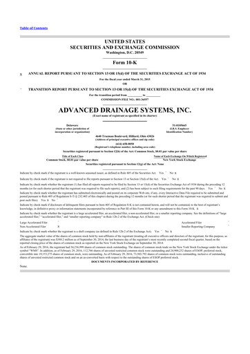 Vorschaubild Advanced Drainage Systems
 10-K Jahresbericht 2015