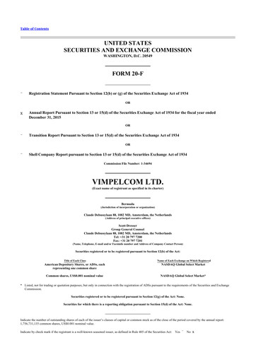 Thumbnail VEON 20-F Annual Report 