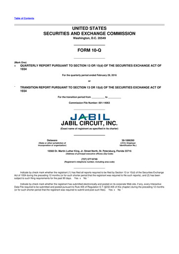 Thumbnail Jabil 10-Q Quarterly Report FY2016 