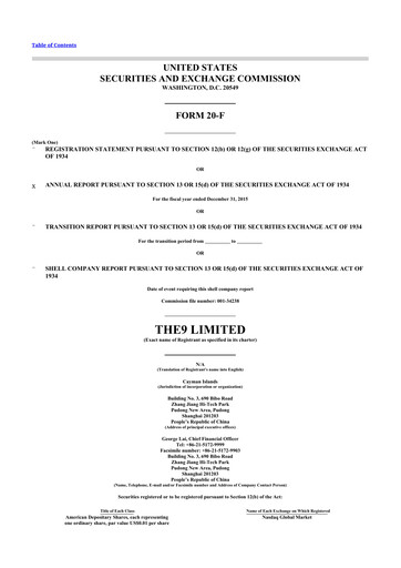 Thumbnail The9 20-F Annual Report 2015