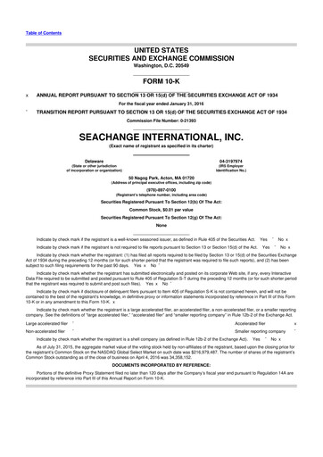 Thumbnail SeaChange International 10-K Annual Report 2016