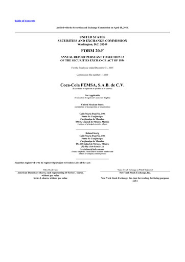 Thumbnail Coca-Cola FEMSA 20-F Annual Report 