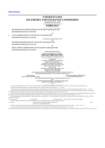 Thumbnail StealthGas 20-F Annual Report 2015