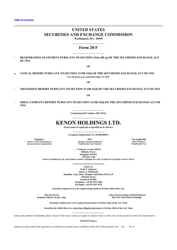 Thumbnail Kenon Holdings 20-F Annual Report 