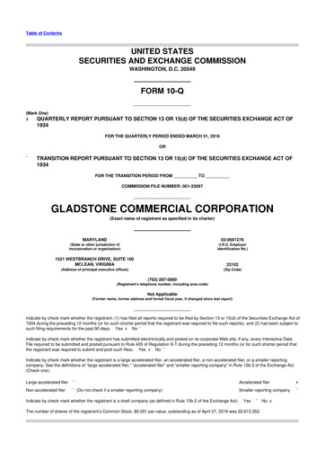 Thumbnail Gladstone Commercial 10-Q Quarterly Report FY2016 