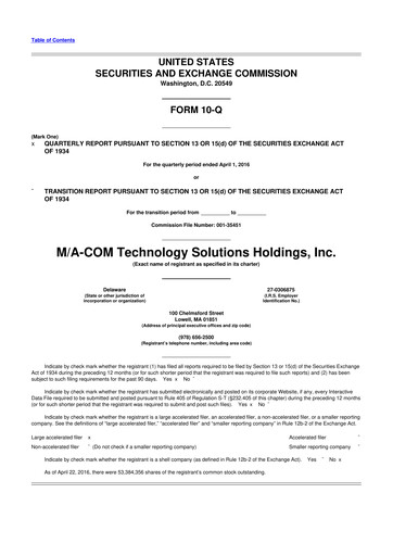 Thumbnail MACOM Technology Solutions 10-Q Quarterly Report FY2016 