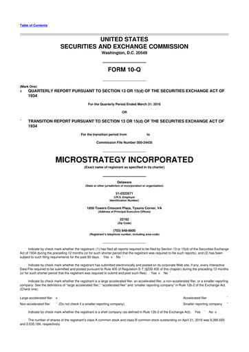 Thumbnail Strategy 
 (MicroStrategy) 10-Q Quarterly Report FY2016 