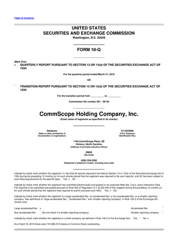 Thumbnail CommScope
 10-Q Quarterly Report FY2016 