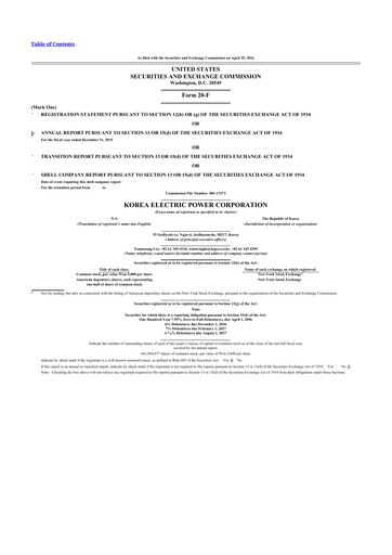 Thumbnail Korea Electric Power 20-F Annual Report 