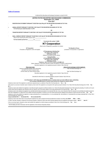 Thumbnail KT Corporation 20-F Annual Report 