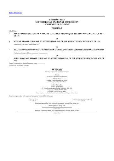 Thumbnail WPP 20-F Annual Report 