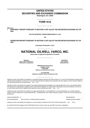 Thumbnail NOV 10-Q Quarterly Report FY2016 