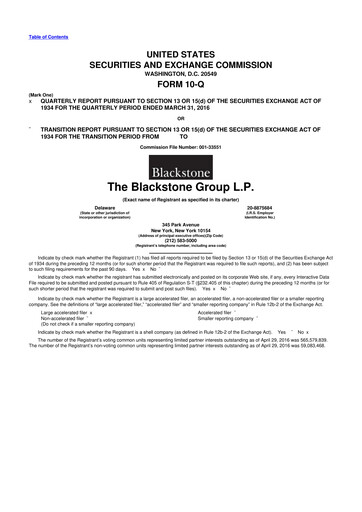 Thumbnail Blackstone Group 10-Q Quarterly Report FY2016 
