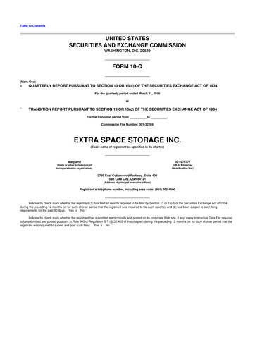 Vorschaubild Extra Space Storage
 10-Q Quartalsbericht 2016 