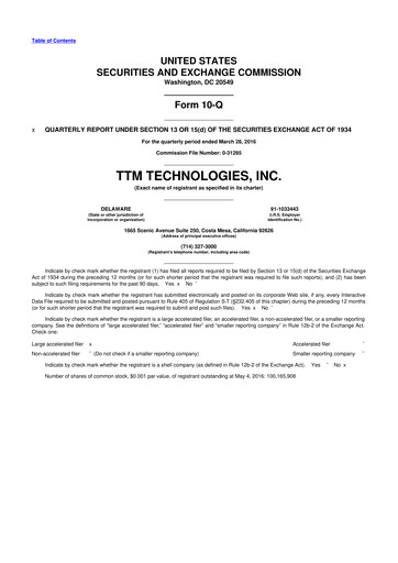 Thumbnail TTM Technologies
 10-Q Quarterly Report FY2016 