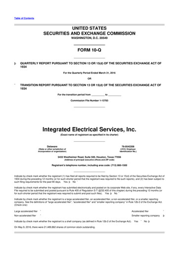 Thumbnail IES Holdings 10-Q Quarterly Report FY2016 