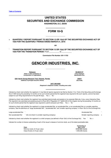 Thumbnail Gencor Industries
 10-Q Quarterly Report FY2016 