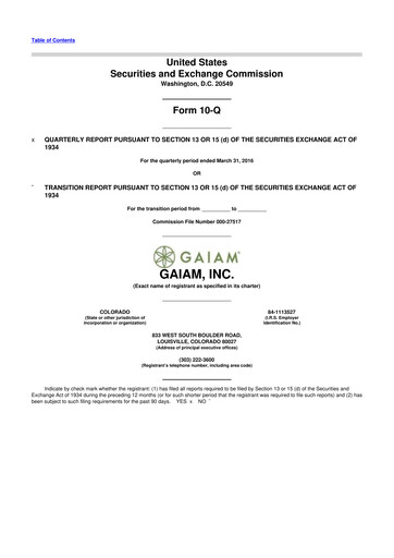 Thumbnail Gaia 10-Q Quarterly Report FY 