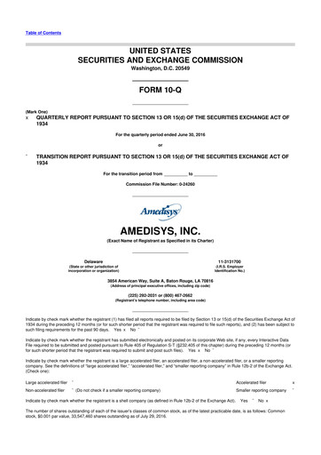 Thumbnail Amedisys 10-Q Quarterly Report FY 