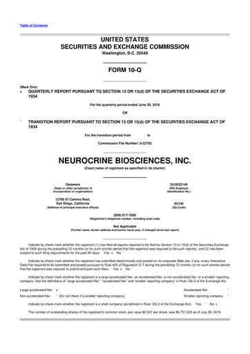 Thumbnail Neurocrine Biosciences
 10-Q Quarterly Report FY2016 