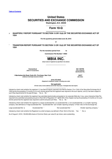 Thumbnail MBIA 10-Q Quarterly Report FY2016 