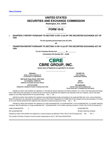 Thumbnail CBRE Group
 10-Q Quarterly Report FY2016 