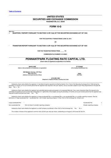 Thumbnail PennantPark Floating Rate Capital Ltd.
 10-Q Quarterly Report FY 
