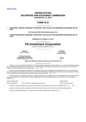Thumbnail FS KKR Capital
 10-Q Quarterly Report FY 
