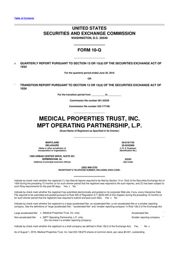 Vorschaubild Medical Properties Trust
 10-Q Quartalsbericht  