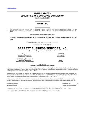 Thumbnail Barrett Business Services 10-Q Quarterly Report FY2016 