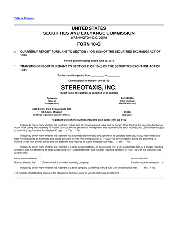 Thumbnail Stereotaxis 10-Q Quarterly Report FY2016 