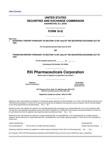 Vorschaubild Phio Pharmaceuticals 10-Q Quartalsbericht 2016 