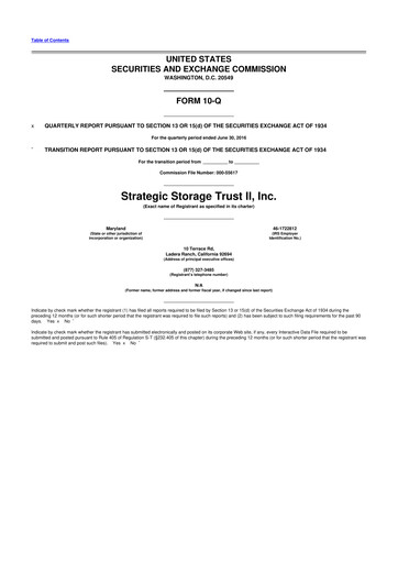 Thumbnail SmartStop Self Storage REIT 10-Q Quarterly Report FY2016 