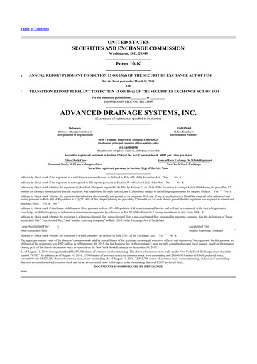 Vorschaubild Advanced Drainage Systems
 10-K Jahresbericht 2016