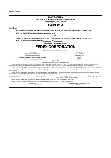 Thumbnail FedEx 10-Q Quarterly Report FY2017 