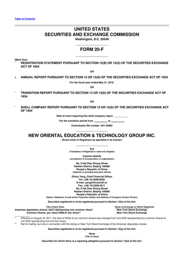 Thumbnail New Oriental 20-F Annual Report 2016