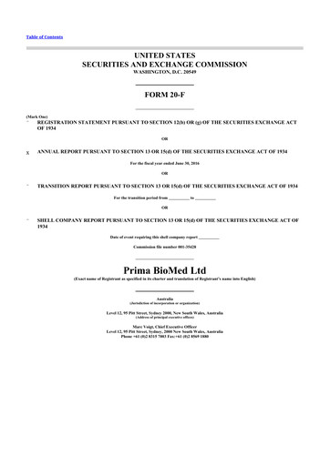 Miniature Immutep 20-F Rapport annuel 