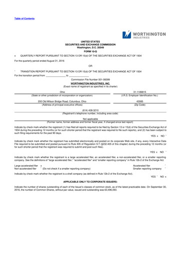 Miniature Worthington Enterprises 10-Q Rapport trimestriel 2017 