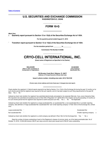 Thumbnail Cryo-Cell International 10-Q Quarterly Report FY2016 