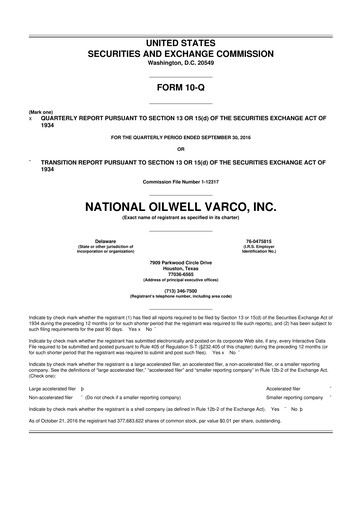 Thumbnail NOV 10-Q Quarterly Report FY2016 