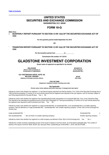Thumbnail Gladstone Investment 10-Q Quarterly Report FY 