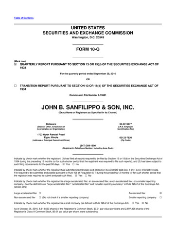 Thumbnail John B. Sanfilippo & Son 10-Q Quarterly Report FY2017 