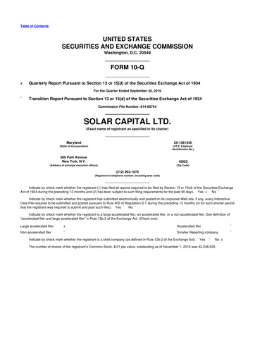 Thumbnail SLR Investment 10-Q Quarterly Report FY 