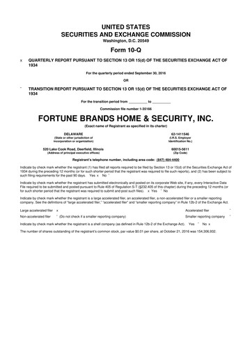 Vorschaubild Fortune Brands Innovations 10-Q Quartalsbericht 2016 