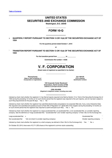 Thumbnail VF Corporation 10-Q Quarterly Report FY2016 