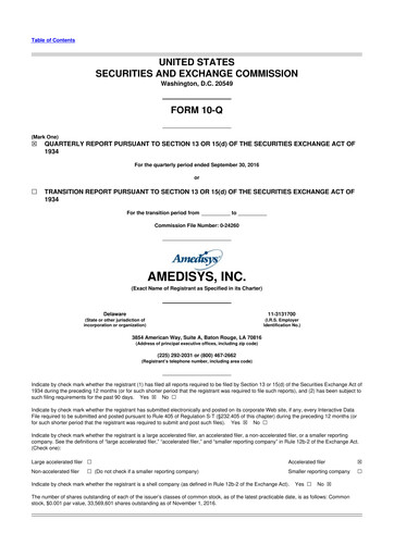 Thumbnail Amedisys 10-Q Quarterly Report FY 